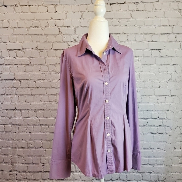 Tommy Hilfiger Button Down Top Lavender Sz. XS - Picture 4 of 6